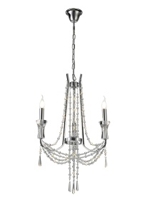 Armand Polished Chrome Crystal Ceiling Lights Diyas Multi Arm Crystal Fittings
